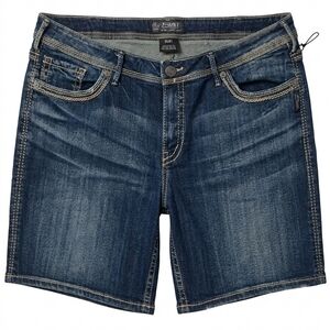 Plus Size 20 Silver Jeans SUKI Womens Blue Denim Jean Shorts